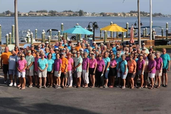 Sandpiper Resort Co-Op residents gathered at the marina on Anna Maria Island